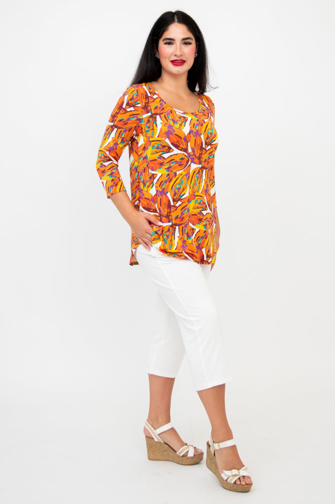 Jazz 3/4 Sleeve Top for Women - Soft Bamboo Fabric - Koko Style - Perfect for Yoga, Casual Wear & Summer Outfits