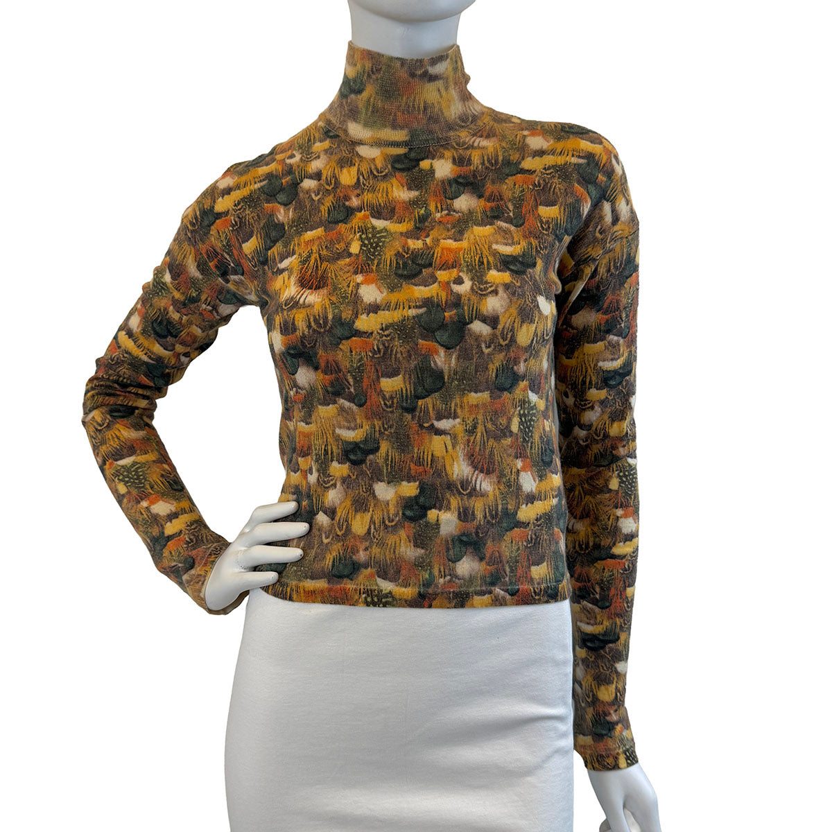 John Galliano Women's Turtleneck Sweater - Soft Knit Long Sleeve High Neck Pullover for Winter Fashion & Office Wear
