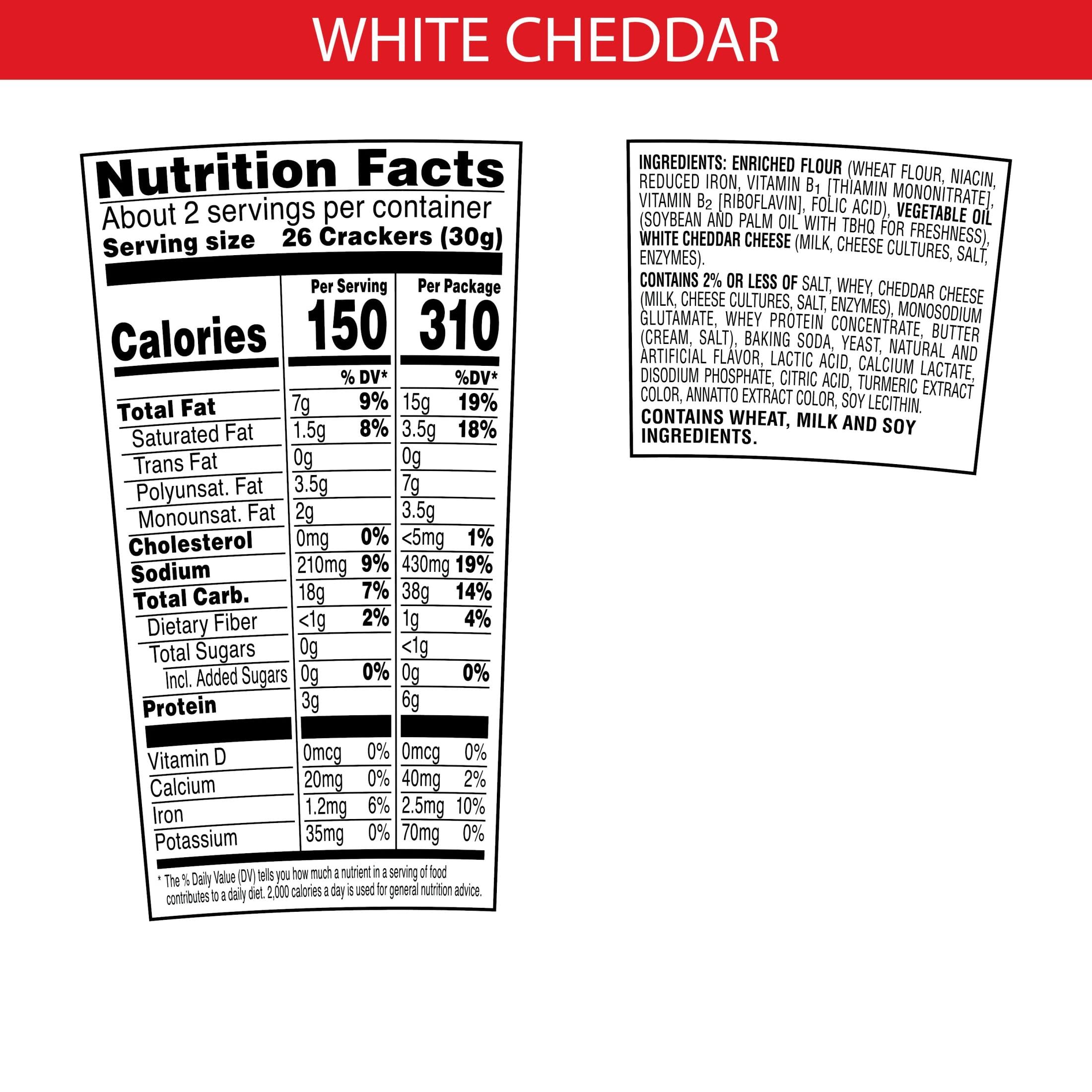 Cheez-It White Cheddar Baked Cheese Crackers - 10 Cups | Crunchy Snack for Lunch, School, Parties & Movie Nights | Gluten-Free Baked Snacks for Kids & Adults