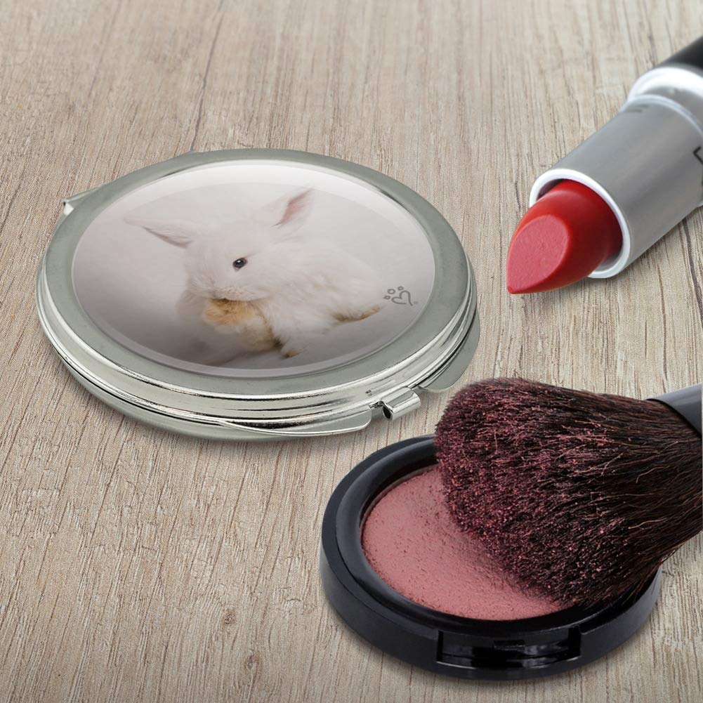 Miniature Lop Eared Bunny Rabbit Compact Travel Purse & Makeup Mirror - Cute Small Handbag for Women | Perfect for Travel, Cosmetics Storage & Gift Giving