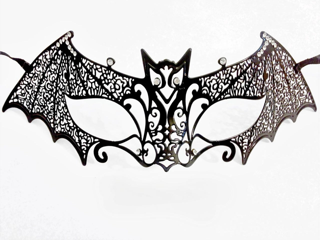 Sparkly Black Rhinestone Face Mask for Kids - Perfect for Halloween, Costume Parties & Dress-Up Play