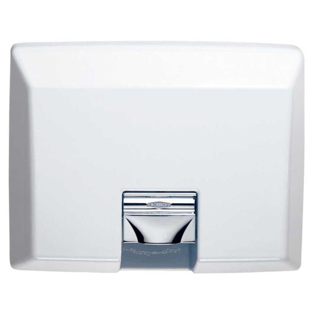 Bobrick B750 230V Recessed Automatic Hand Dryer - Commercial Aircraft Restroom Hand Dryer - Stainless Steel, White - Ideal for Airports, High-Traffic Restrooms & Public Spaces