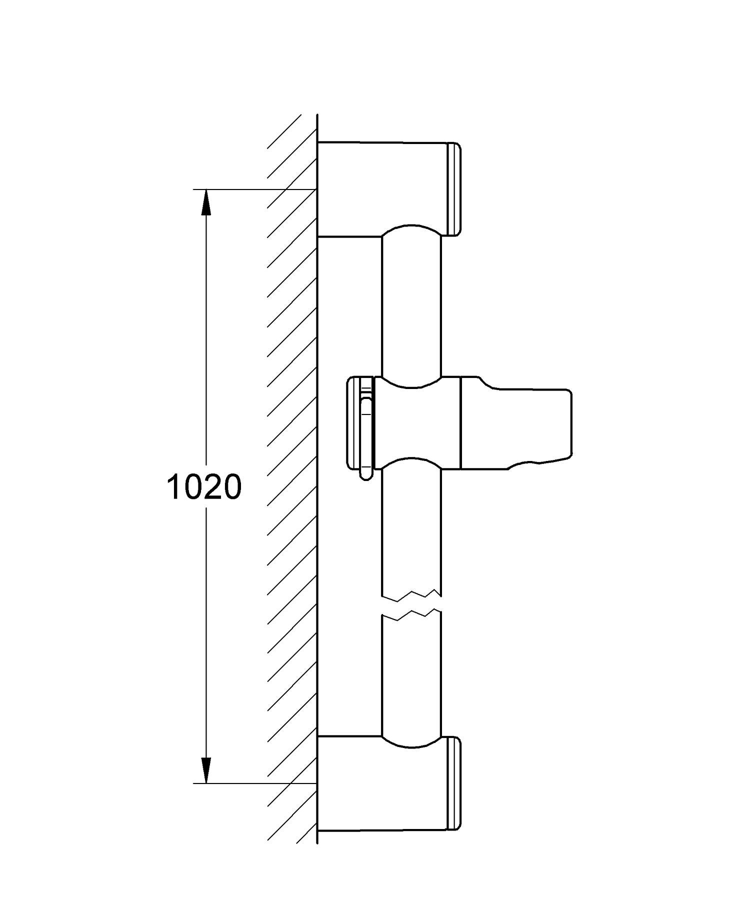 GROWE 28621000 Relexa Adjustable Shower Rail System - 1000mm/39.4