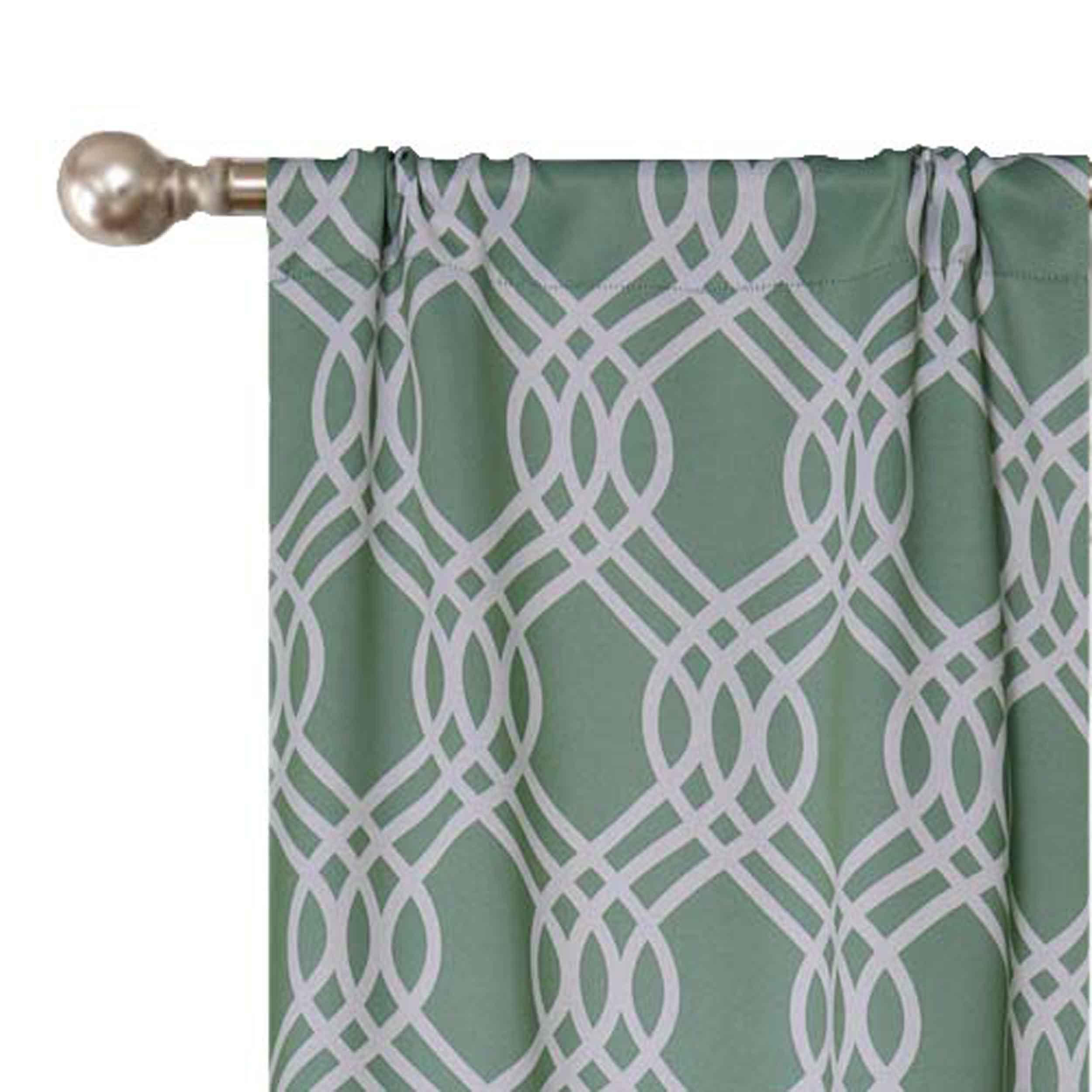 Blackout Curtains for Bedroom - Washable Room Darkening Ribbon Trellis Curtain Panel Set - Perfect for Nursery, Home Theater & Light Sleepers