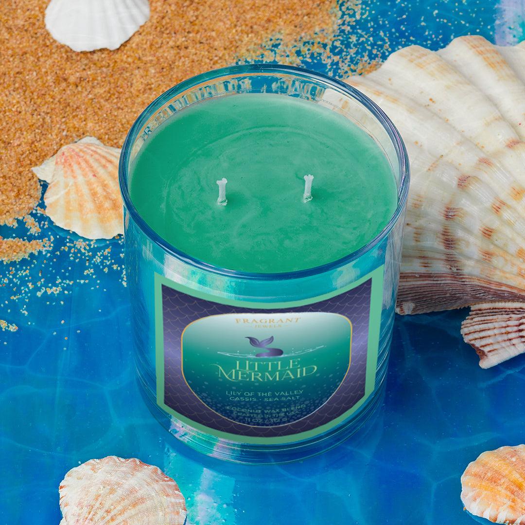 Little Mermaid Scented Candle & Bath Bomb Gift Set - Relaxing Spa Night, Birthday Gift for Women, Disney Inspired Home Decor