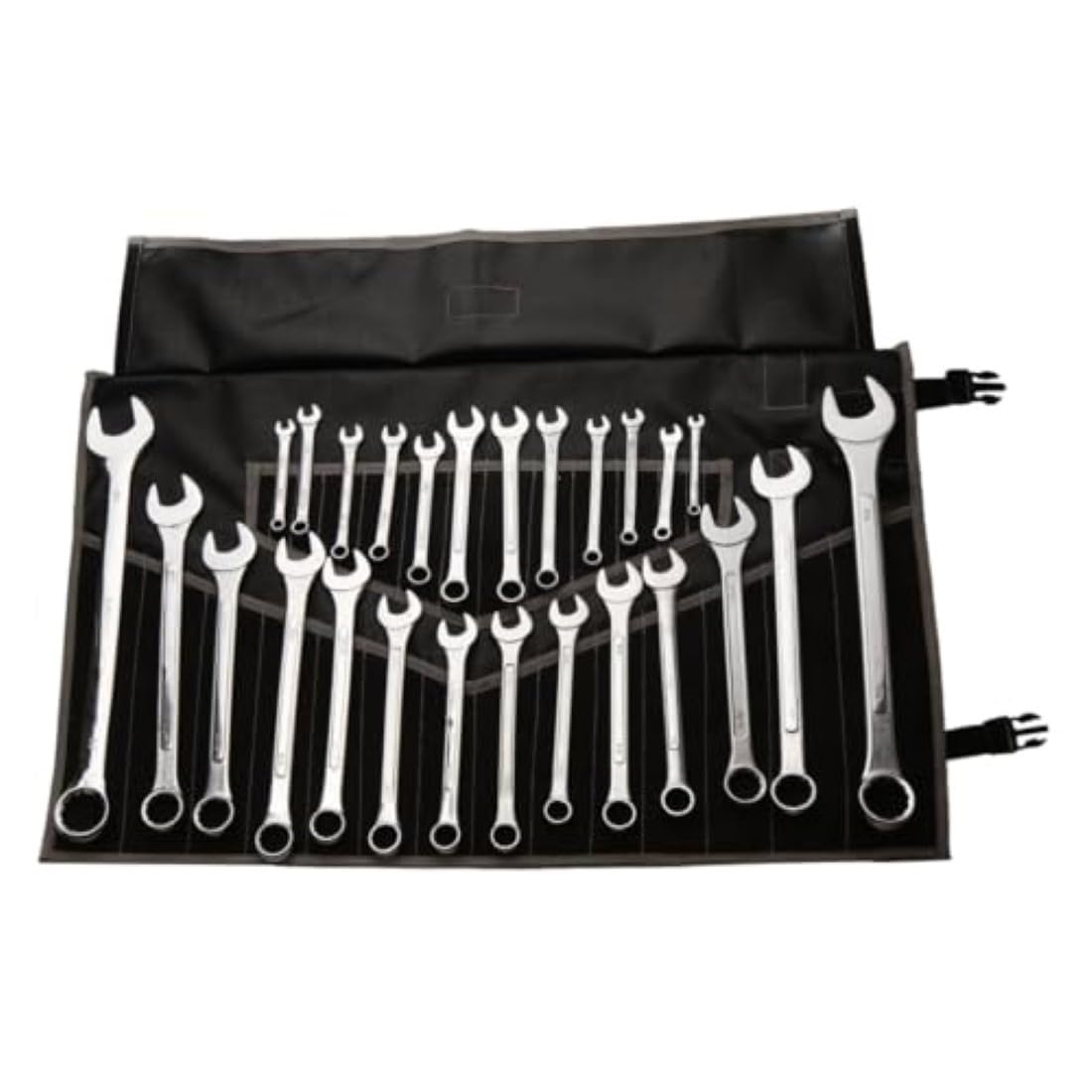 Heavy Duty 28-Pocket Waterproof Tool Organizer - Black for Wrenches & Tools Storage