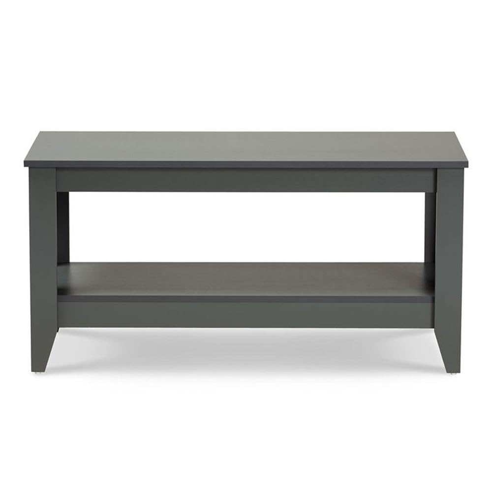 Modern Grey Wood Coffee Table - Contemporary Living Room Furniture for Small Spaces - Perfect for Apartments, Studios & Cozy Home Decor
