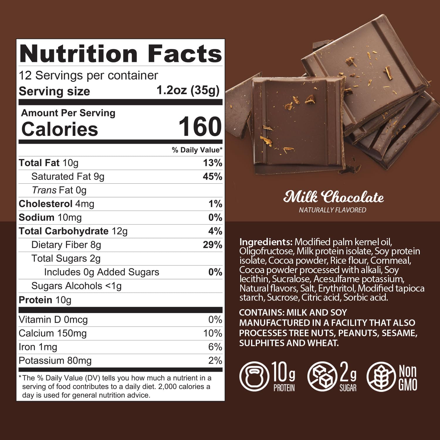 Genius Gourmet Protein Cookie Bites Milk Chocolate - 10g Protein, No Added Sugar, Low Carb, Non-GMO - Healthy Protein Snacks for Adults & Kids - 12 Pack (Perfect for Workouts, School Lunches & On-the-Go Snacking)