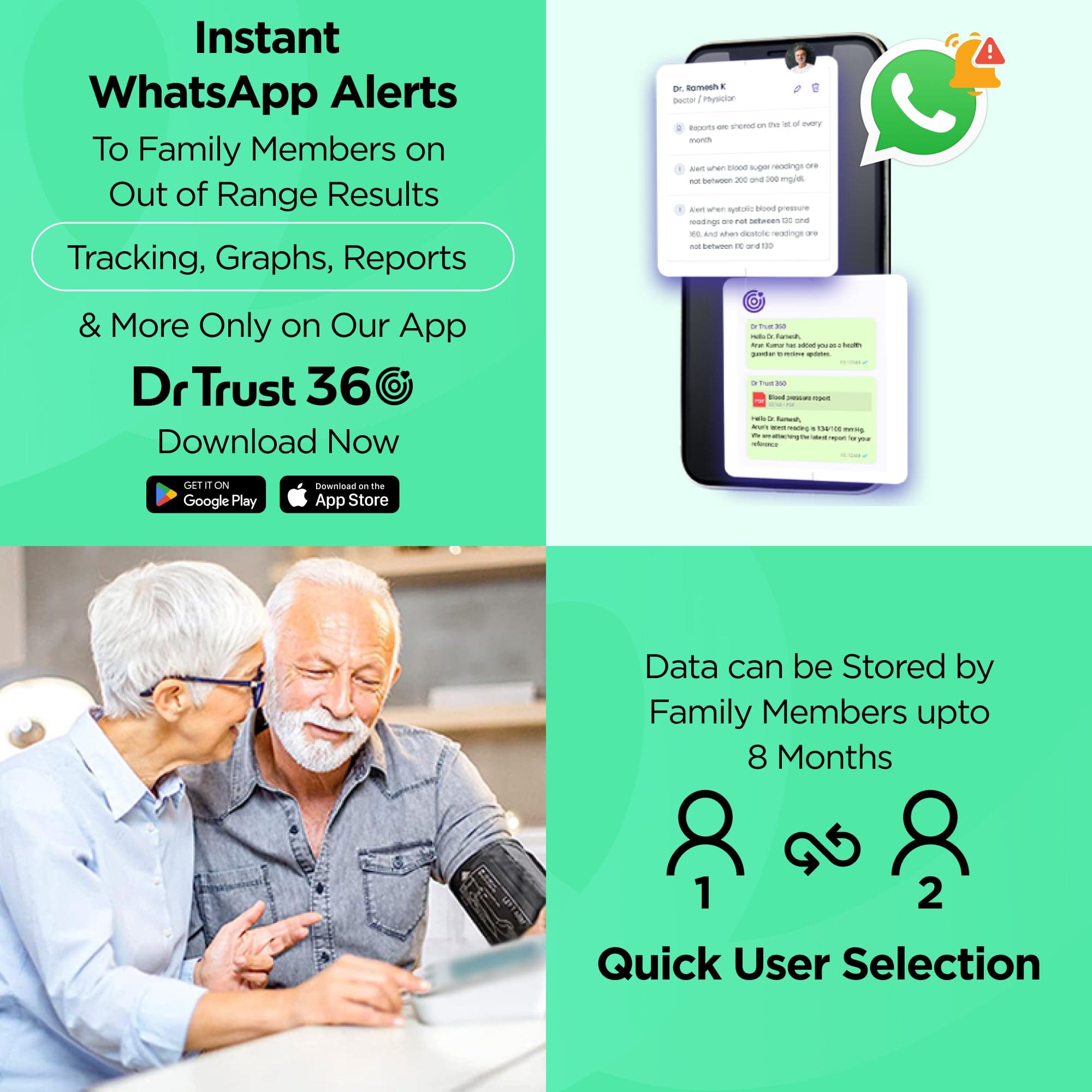 Dr Trust USA iCheck Connect Digital Blood Pressure Monitor - Accurate Wireless Bluetooth BP Machine for Home Use, Compatible with iOS & Android - Perfect for Health Tracking & Remote Patient Monitoring