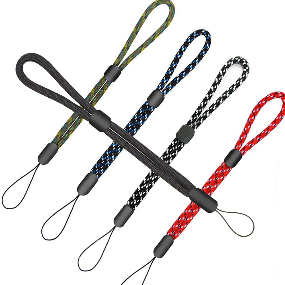 YOUOWO 5 Pack Adjustable Wrist Lanyards - Multi-Purpose Keychain for Keys, Car, Flashlight, Phone & Pen (Black, Red, Blue, Green, White&Black) - Perfect for Work, School, Travel and Outdoor Activities