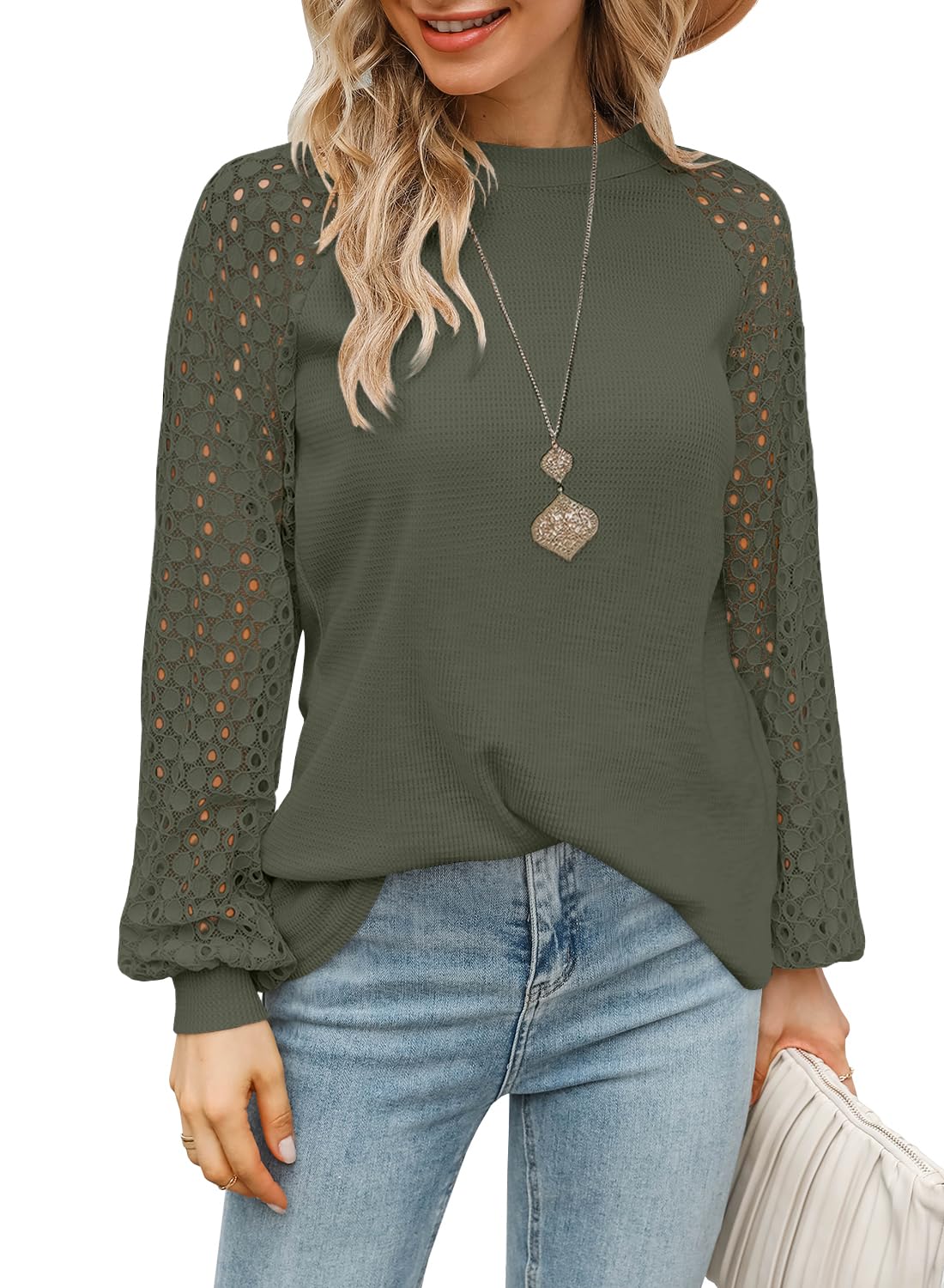 DOROSE Women's Puff Sleeve Blouse - Long Sleeve Loose Fit Casual Tops for Women | Perfect for Office, Date Night & Everyday Wear