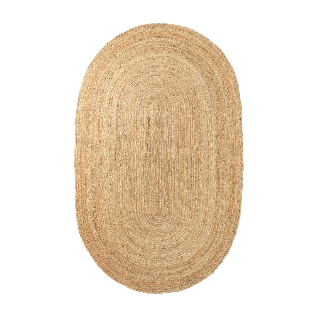 Eco-Friendly Eternal Oval Jute Rug - Natural Fiber Floor Mat for Living Room, Bedroom & Boho Decor - Perfect for Home, Office & Yoga Space