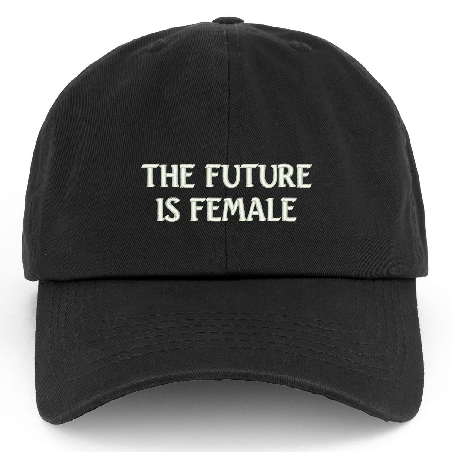 Trendy Women's XXL Embroidered Cotton Cap - 'The Future is Female' Unstructured Hat for Casual Wear & Outdoor Activities