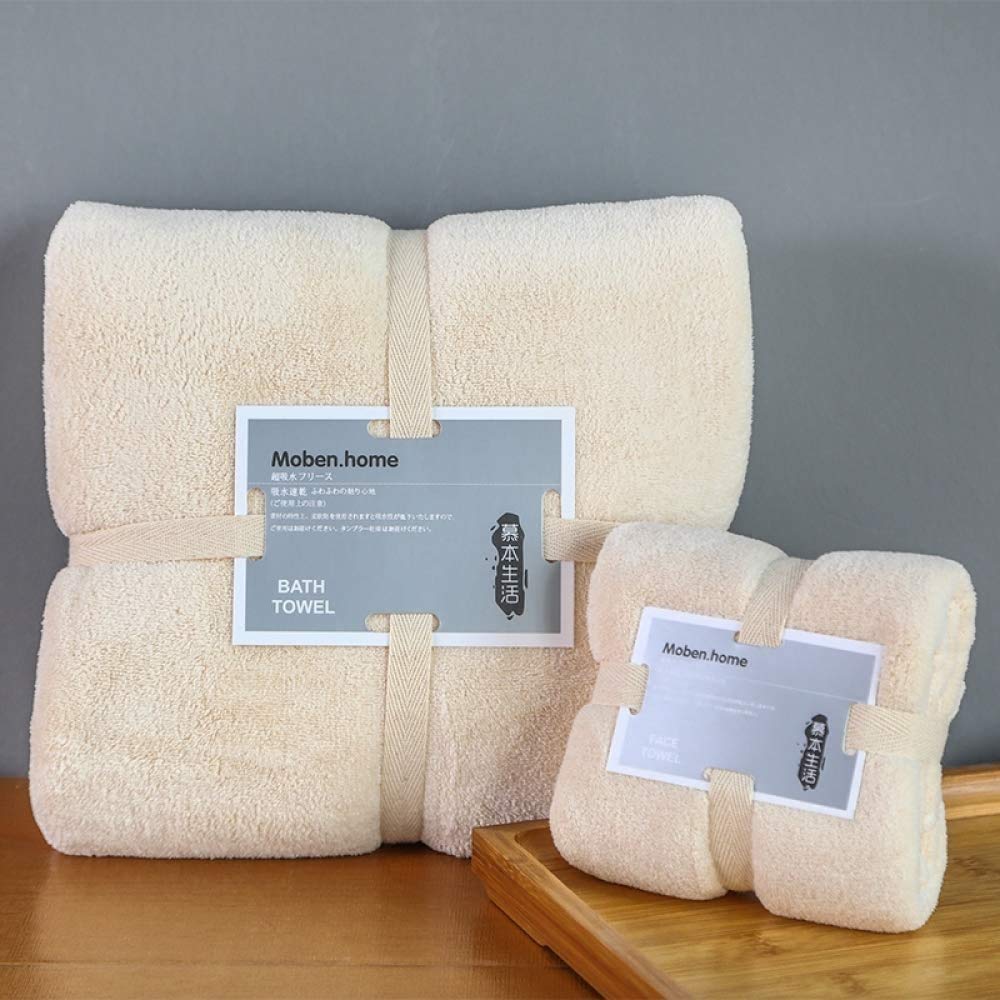 OriginalClub Ultra Soft Bath Towel Set - 2 Pack Oversized Extra Large Microfiber Cotton Towels | Highly Absorbent, Quick-Drying & Luxurious (Beige) - Perfect for Spa, Beach, Gym & Bathroom Essentials