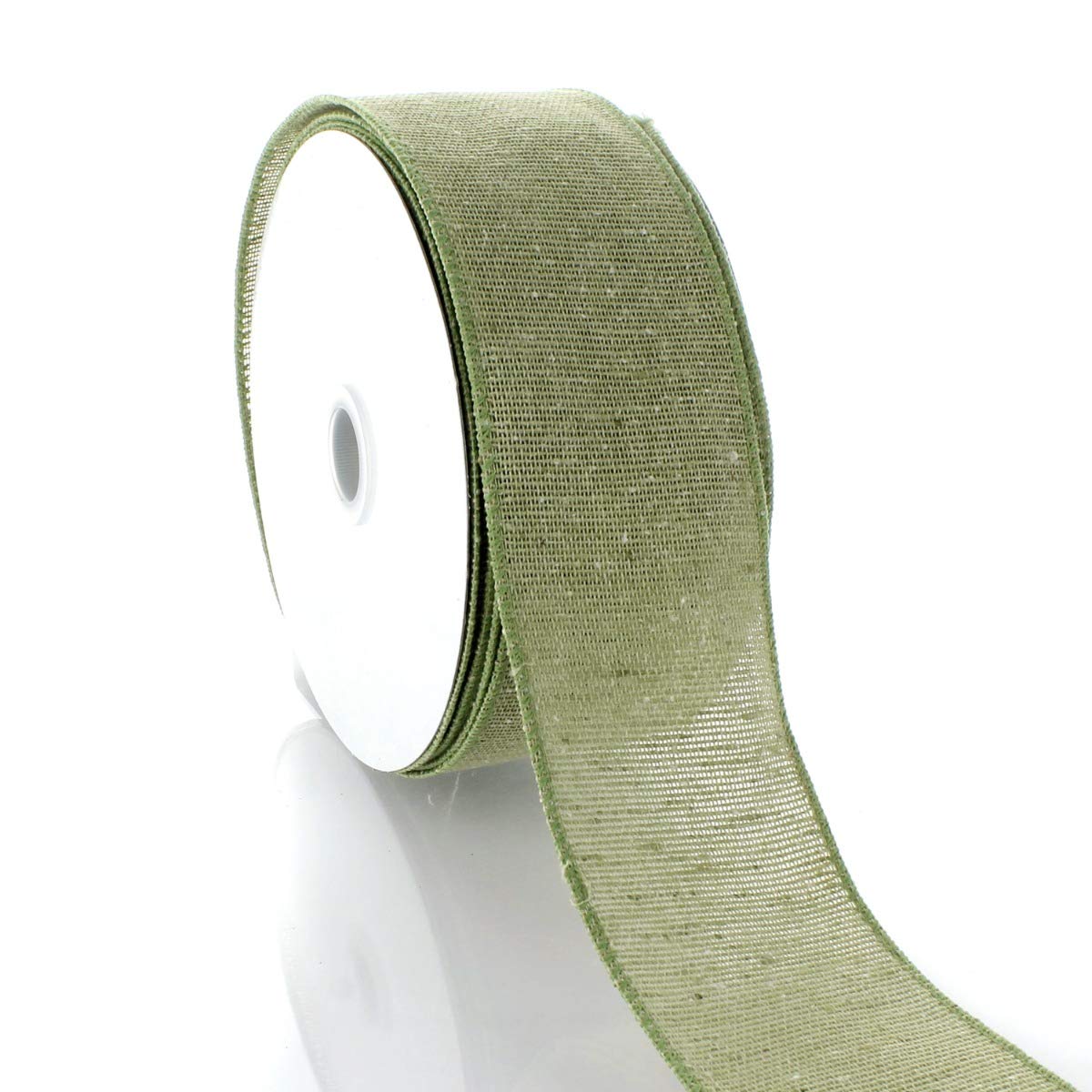 2.5 Inch Wired Burlap Ribbon - 25 Yards Sage Green (577) for Gift Wrapping, Wedding Decor & Craft Projects | Rustic DIY Home Decoration