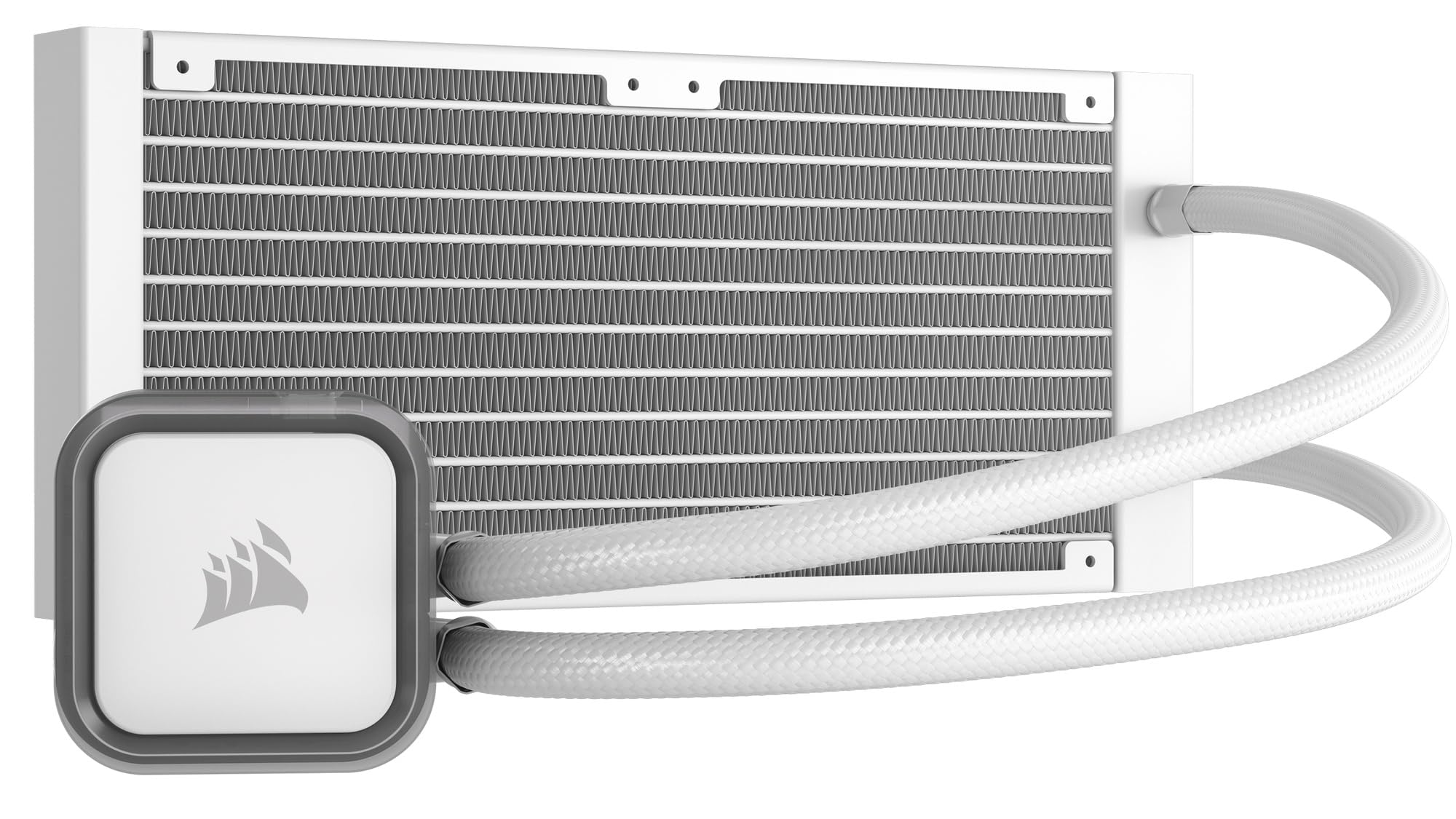 CORSAIR H100i RGB Elite 240mm AIO Liquid CPU Cooler with AF120 Elite PWM Fans - Compatible with Intel LGA 1700/1200/2066 & AMD AM5/AM4 Sockets - White PC Cooling System for Gaming Rigs & High-Performance Computers