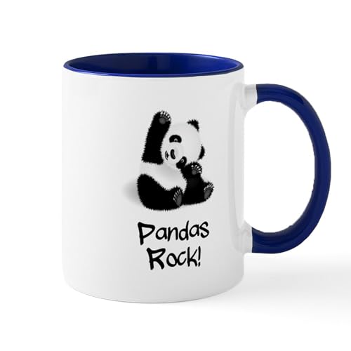 White/Navy Inside - Panda's Rock! Mugs