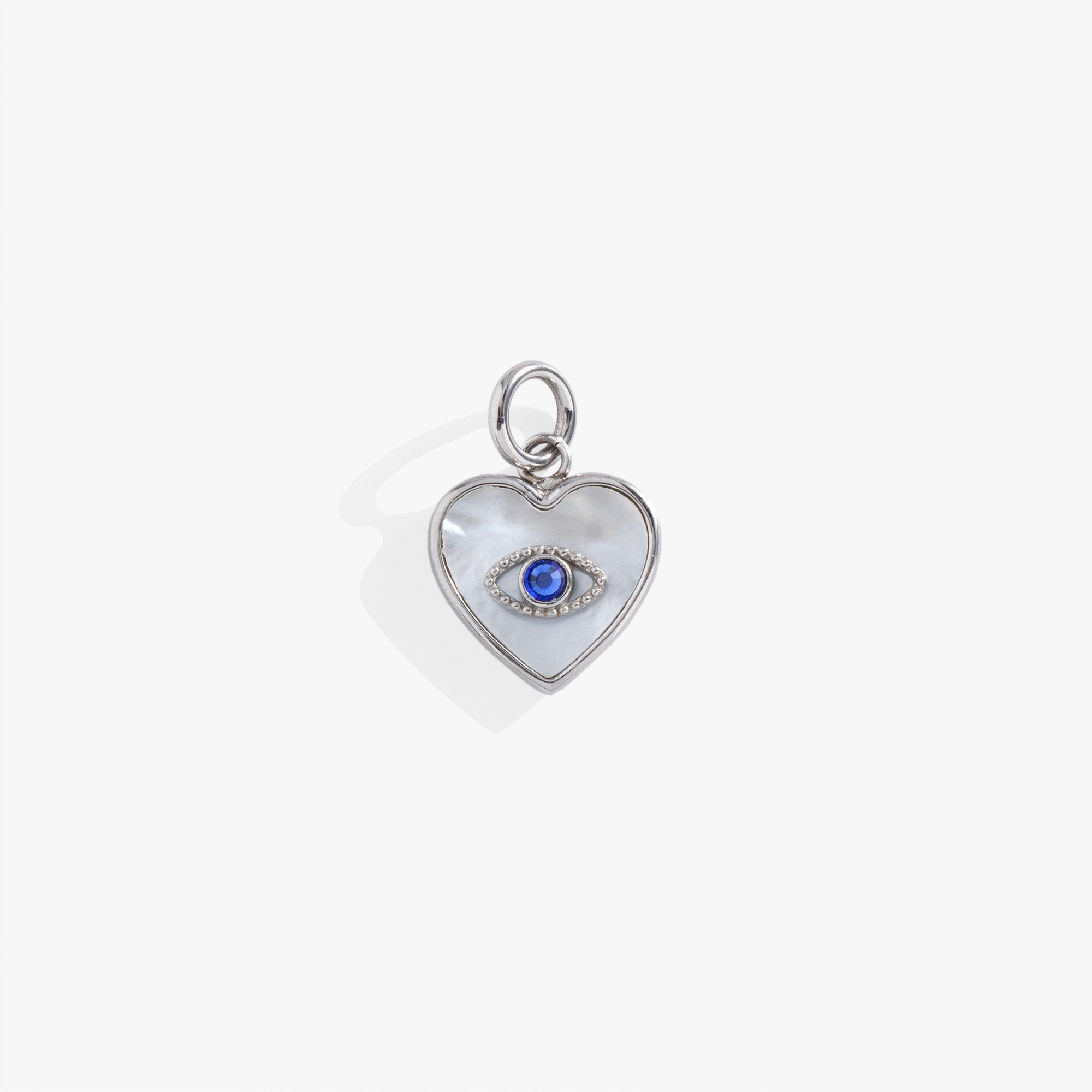 Evil Eye Heart Interchangeable Charm for Jewelry Making - Protection Amulet Pendant for Necklace, Bracelet & DIY Craft Projects - Perfect for Gifts, Spiritual Healing & Boho Fashion Accessories
