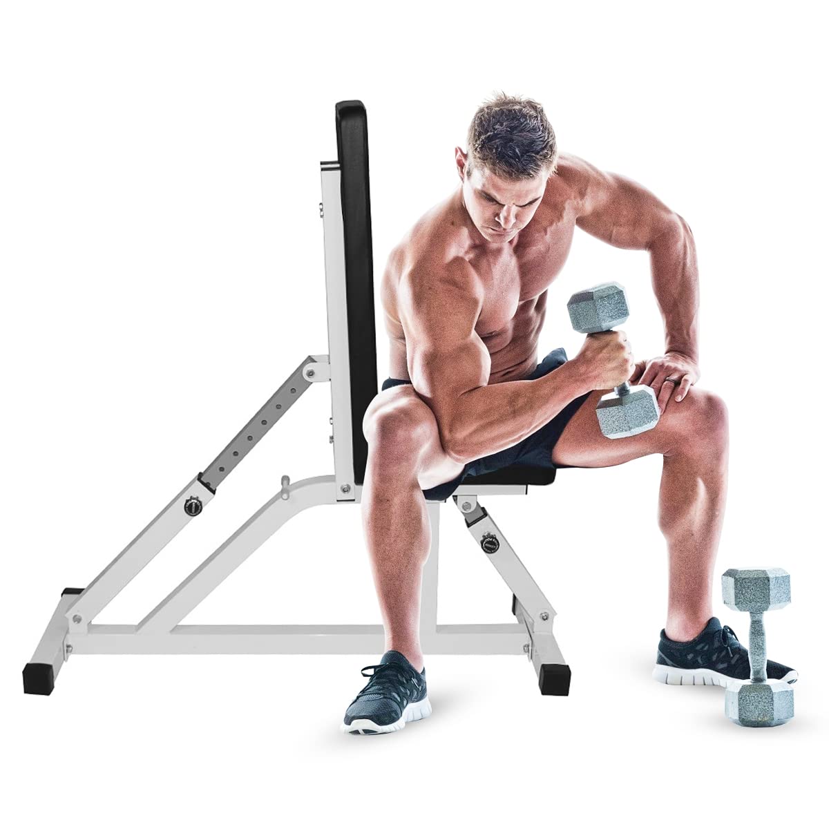 Adjustable 7-Position Dumbbell Bench for Home Gym - Flat/Incline/Decline Workout for Chest, Abs & Full Body Training | Perfect for Strength Training, Sit-Ups & Fitness Routines