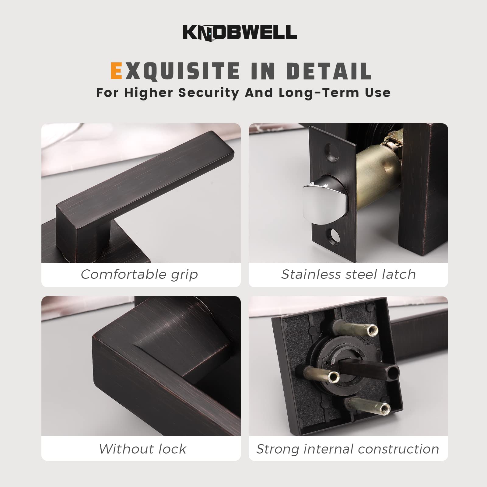 Premium Oil Rubbed Bronze Door Handle Set - Heavy Duty Passage & Closet Door Levers (10 Pack) - Left/Right Handed - Easy Installation - 2.07 lb per Lever - Perfect for Bedrooms, Bathrooms & Interior Doors