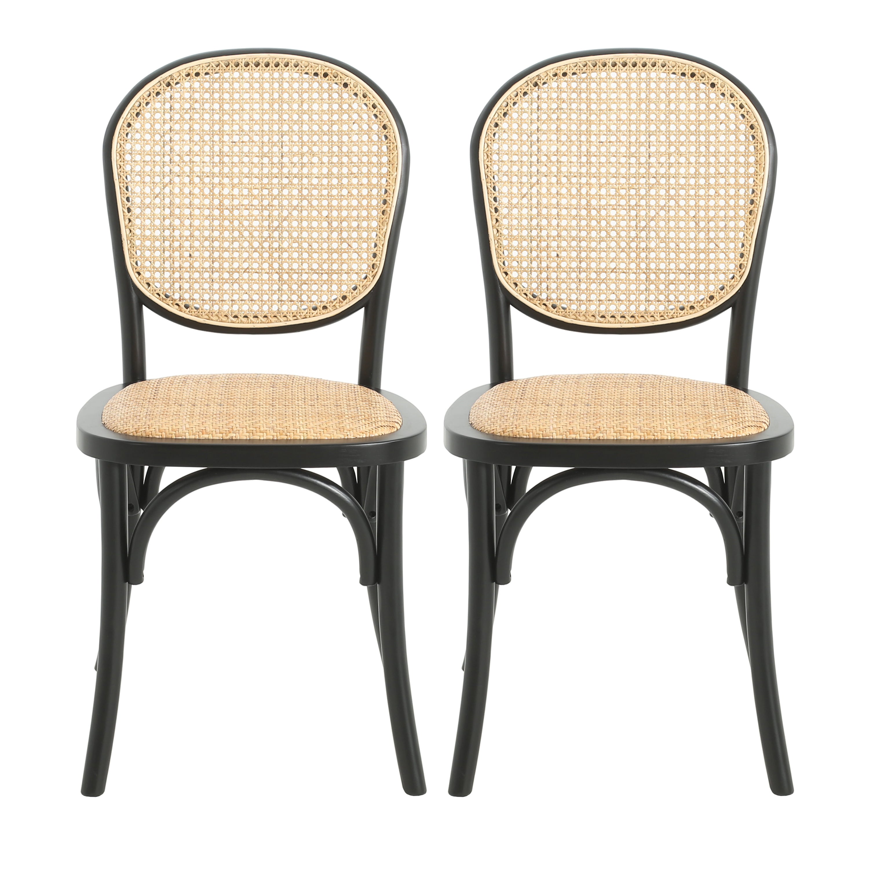 Modern Dining Chairs Set of 2 - Sturdy Wooden Kitchen Chairs with Padded Seats - Perfect for Dining Room, Kitchen, Breakfast Nook & Small Spaces