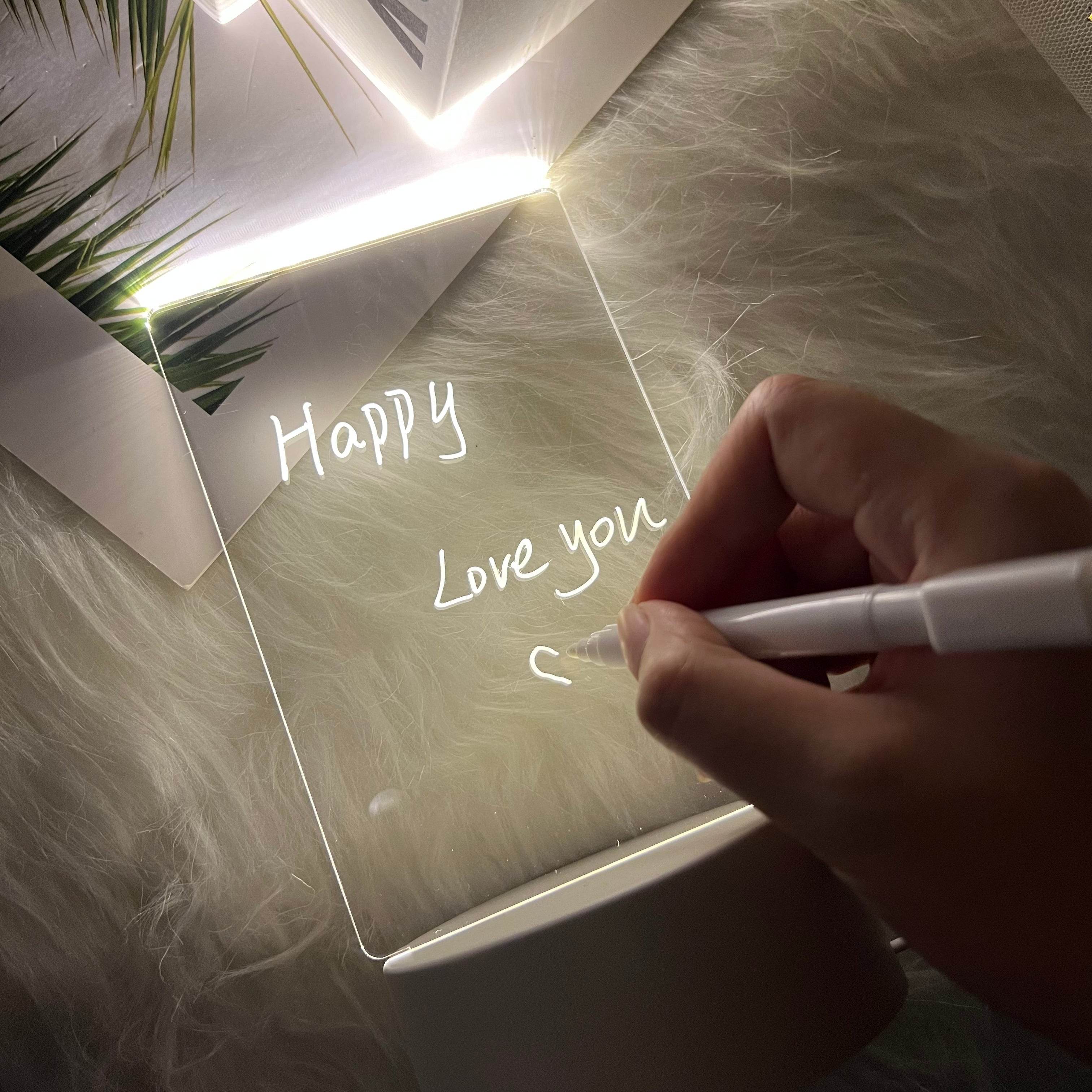 GlowWriter - Cute Kawaii LED Message Board Lamp for Bedroom, Desk & Nightstand - Customizable Light-Up Display for Notes, Quotes & Decor