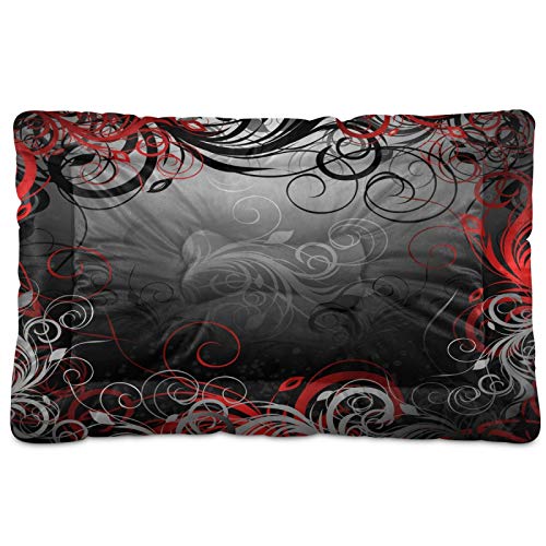 Black Red Floral