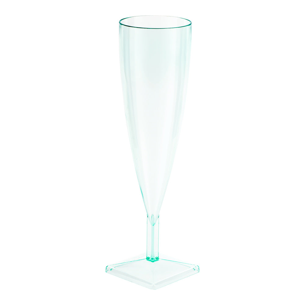 Eco-Friendly 5 oz Seagreen Plastic Champagne Flutes - 10-Pack (2