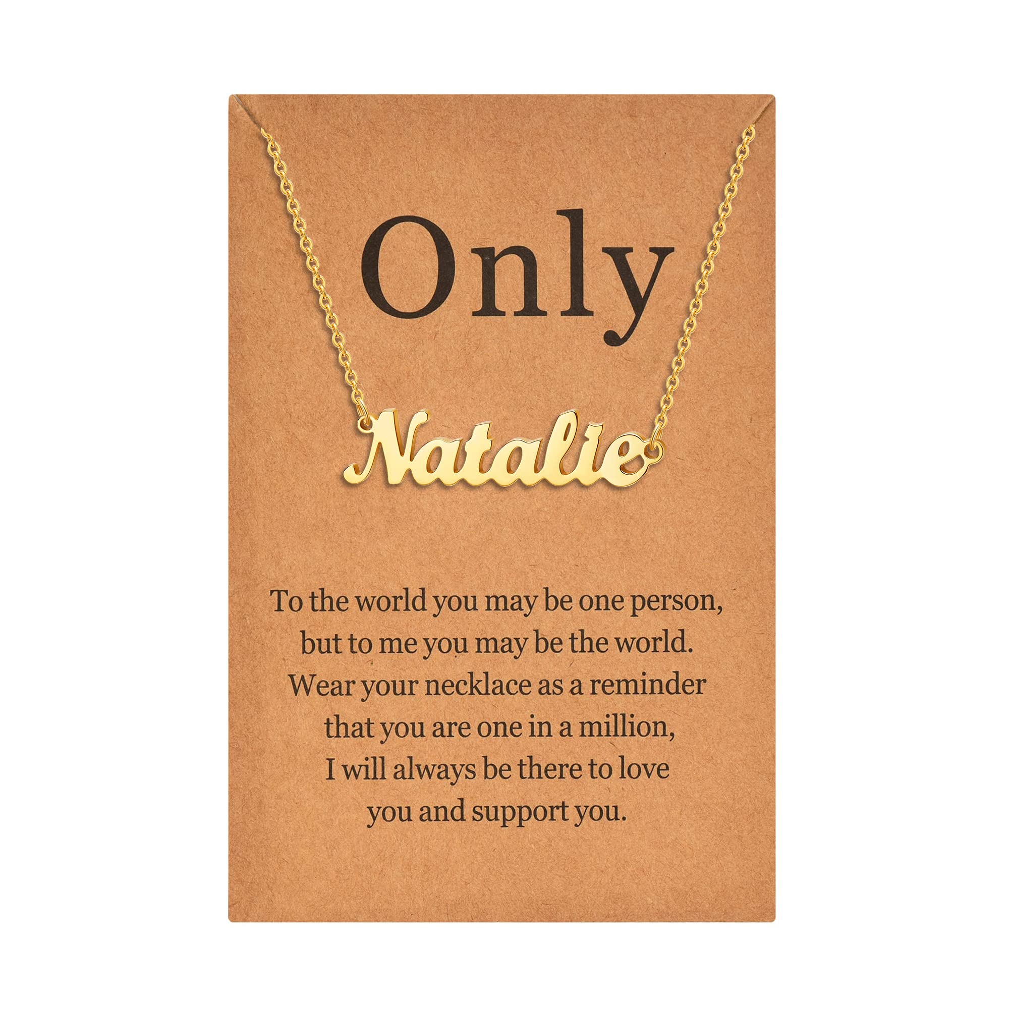 Personalized Gold Plated Name Necklace for Women - Custom Nameplate Jewelry Gift for Girls, Mom, Wife - Perfect for Birthdays, Anniversaries & Valentine's Day Gifts