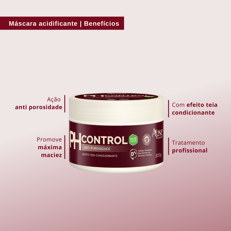 Apse Cosmetics Anti Porosity Treatment PH Control Acidifying Mask - 10.58 oz | Professional Hair Care for Damaged & Color-Treated Hair | Salon-Quality Treatment at Home