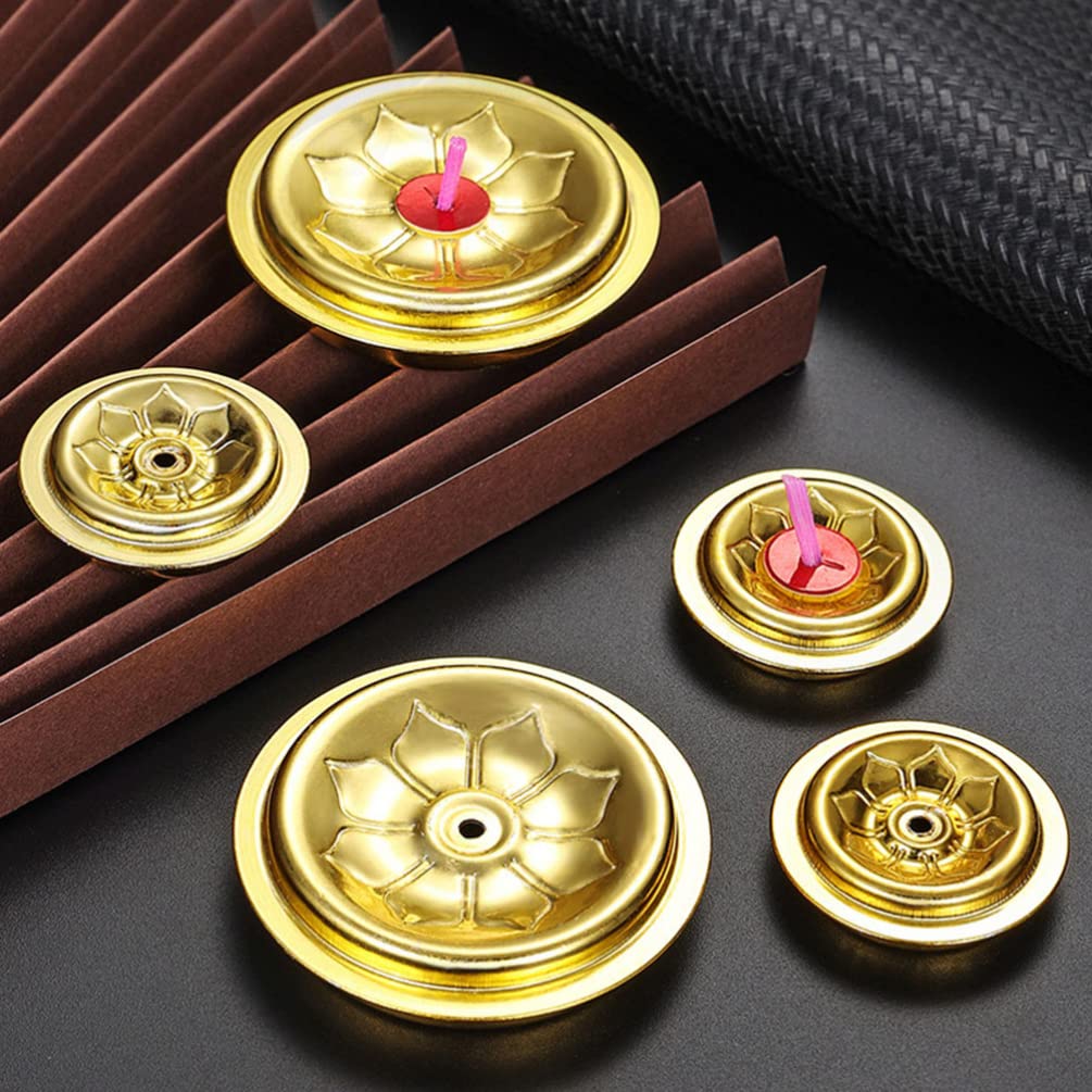 6Pcs Brass Candlestick Holders - Floating Ghee Lamp & Oil Candle Holders for Meditation, Buddhist Altar & Home Decor - Elegant Metal Stand for Spiritual Practice & Relaxation