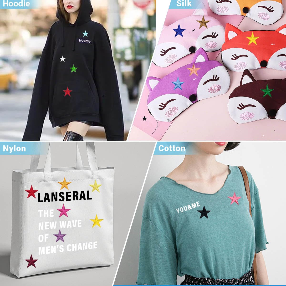 80pcs Iron-On Star Patches - Embroidered Appliques for DIY Clothing, Jackets, Bags & Hats - Small Sew-on Embellishments for Denim, Caps & Accessories - Perfect for Customizing Outfits, Backpacks & Gifts