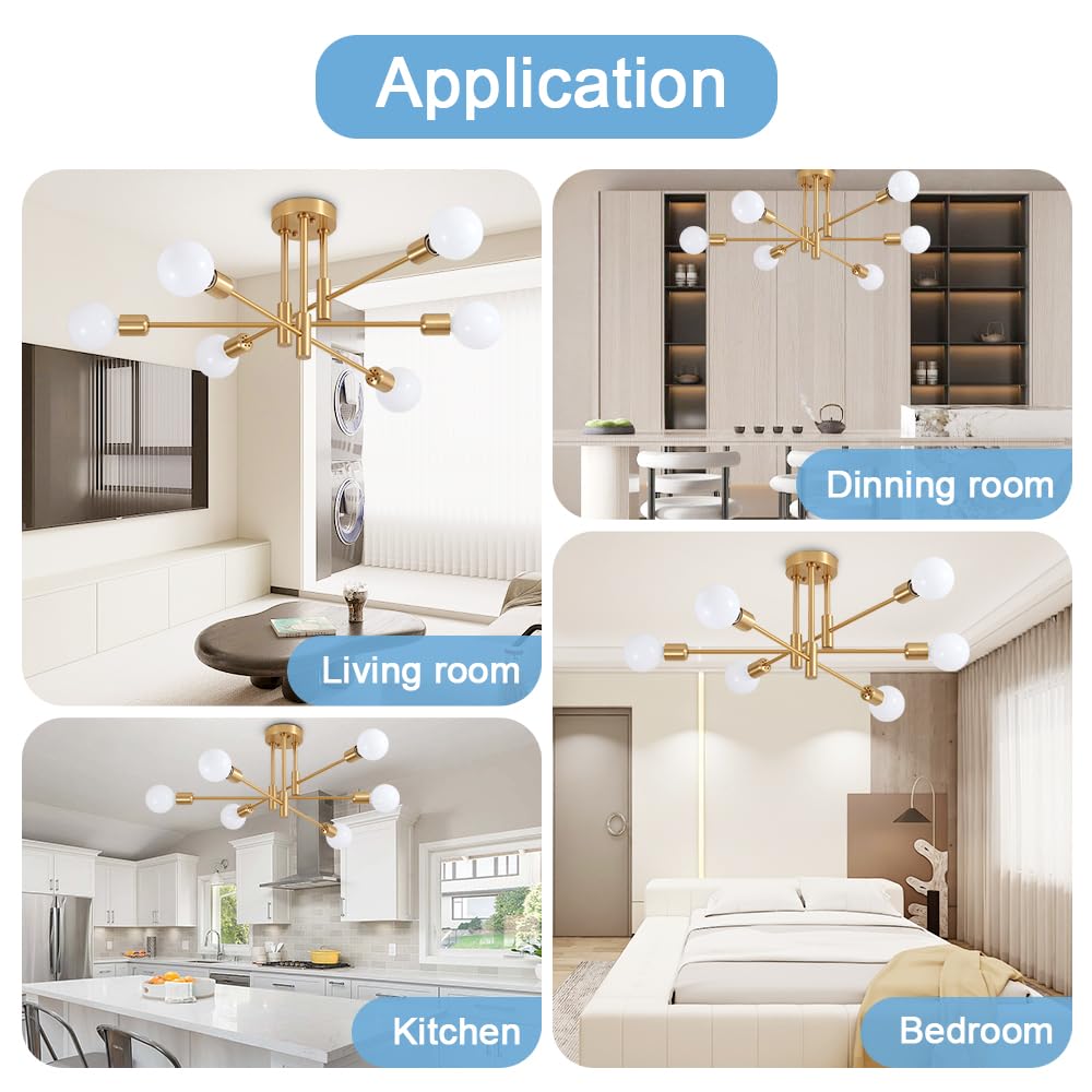 Biewalk 6-Light Modern Sputnik Chandelier - 31.18