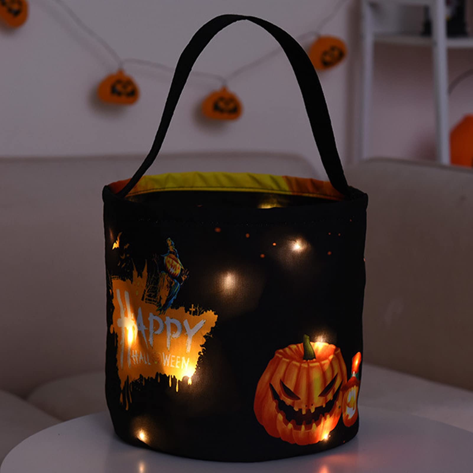 Halloween Trick or Treat Bucket - Witch Pumpkin Candy Tote Bag for Kids, Halloween Party Favors & Decorations - Perfect for Trick-or-Treating, Halloween Parties & Festive Decor