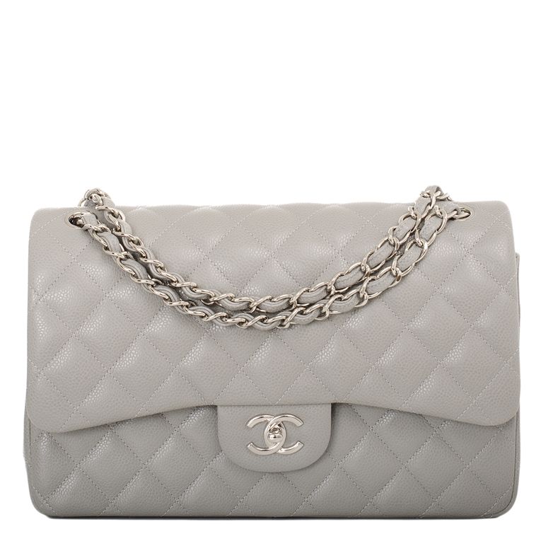 Chanel Mini Flap Bag Light Grey Lambskin Silver Hardware - Luxury Crossbody Purse for Women, Perfect for Date Night & Special Occasions