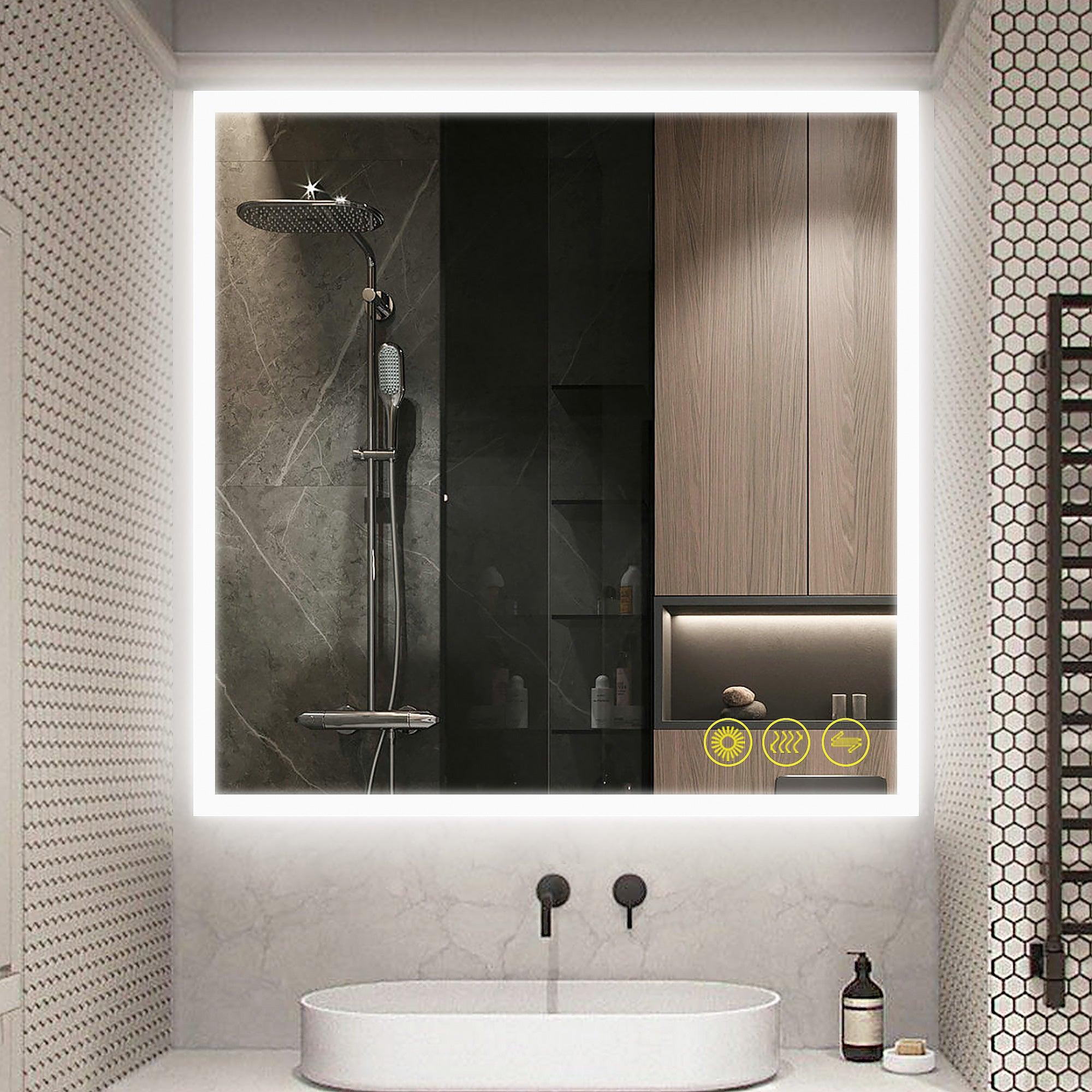 SmartGlow Dimmable LED Bathroom Mirror - Frameless Anti-Fog Vanity Mirror with Touch Control, Perfect for Makeup, Shaving & Home Decor