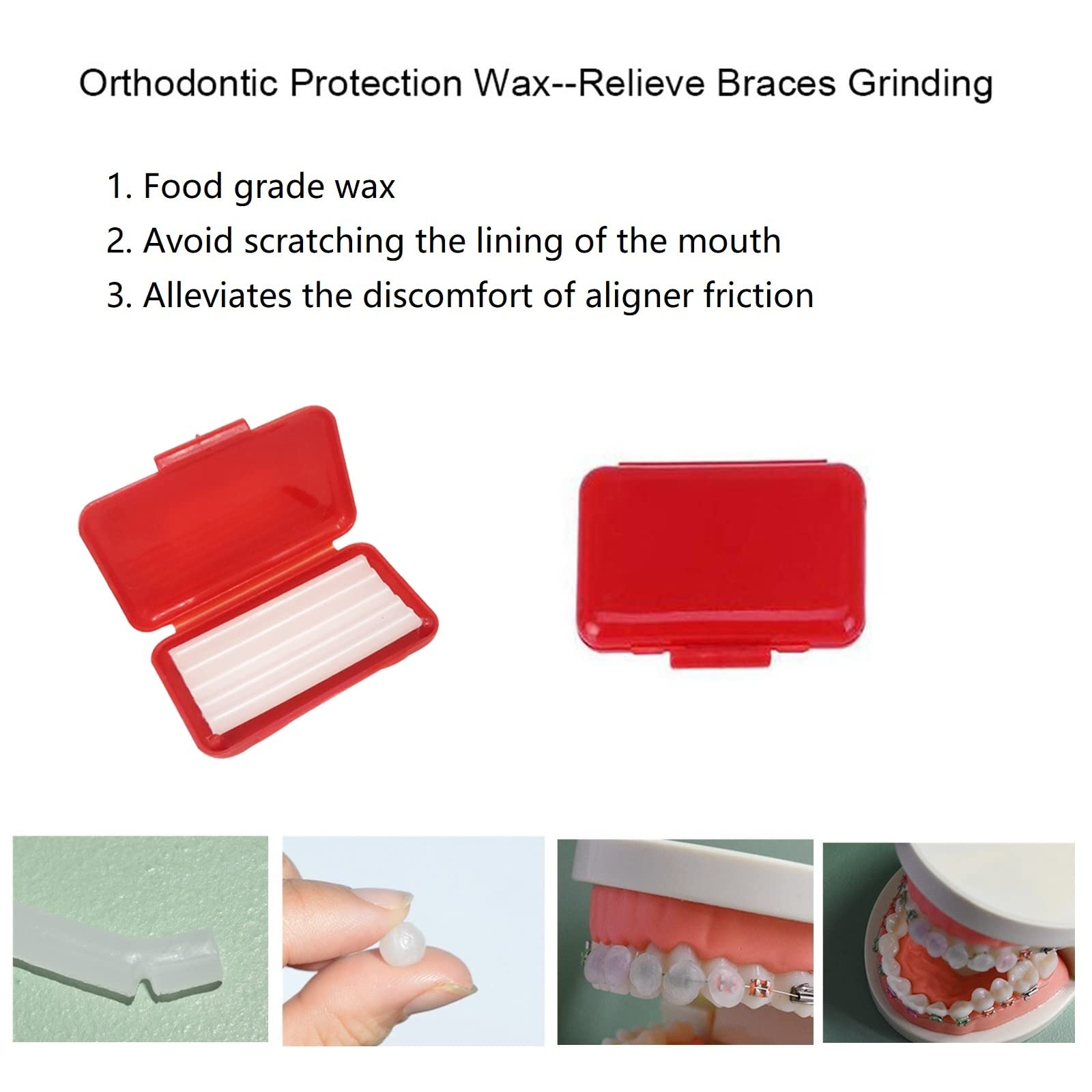 Portable Orthodontic Care Kit for Braces - 8-Piece Travel Dental Kit with Toothbrush, Interdental Brush, Dental Wax & Floss | Perfect for Braces Wearers On-The-Go, School, Work & Travel (Red)