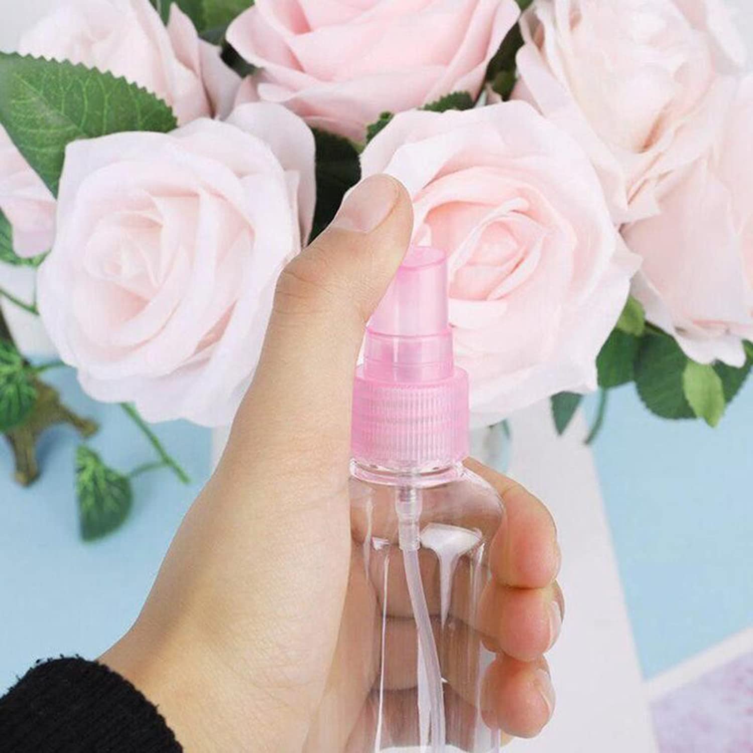 House of Quirk 6-Pack 100ml (3.4oz) Empty Mist Spray Bottles for Essential Oils, Perfumes, Hair Care & Travel - Multicolor Small Spray Containers for DIY, Aromatherapy & Home Use