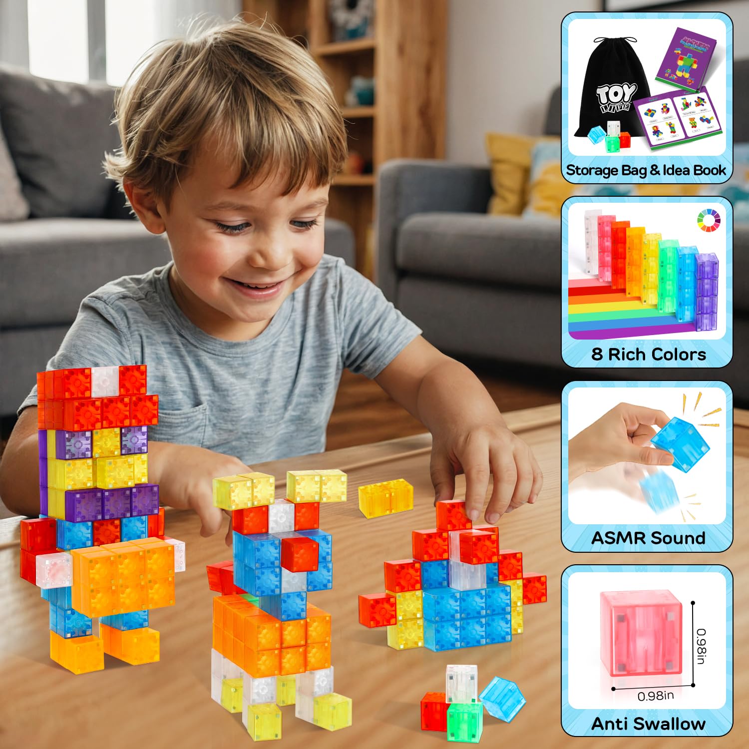 TOY Life 36PCS Magnetic Building Blocks for Kids Ages 3-8 | STEM Educational Toys for Toddlers | Creative Construction Toys for Boys & Girls | Perfect for Classroom, Birthday Gifts & Indoor Play