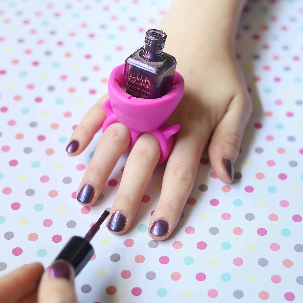Homaxa Bucket Wearable Nail Polish Bottle Holder Ring - 2.5 Inch Multicolor Nail Art Accessories for DIY Manicures at Home or Salon