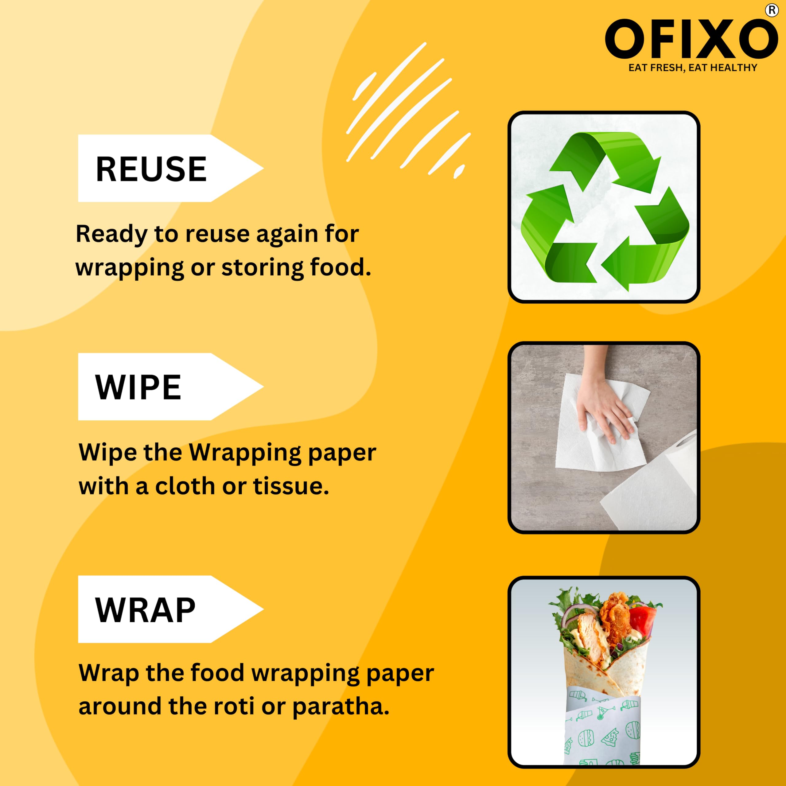 OFIXO Premium Non-Stick Butter Wrapping Paper Roll - 1 Kg Bulk Food Grade Parchment Paper for Baking, Cooking & Food Storage | Ideal for Bakeries, Restaurants & Home Kitchens