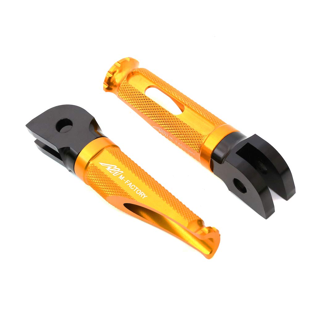 Autobahn88 Motorcycle Footpegs Set - Front & Rear RACE-Type Non-Extension for Ducati Multistrada 1000/DS (All Years) Gold | Enhanced Grip & Comfort for Sport Riding & Long-Distance Touring