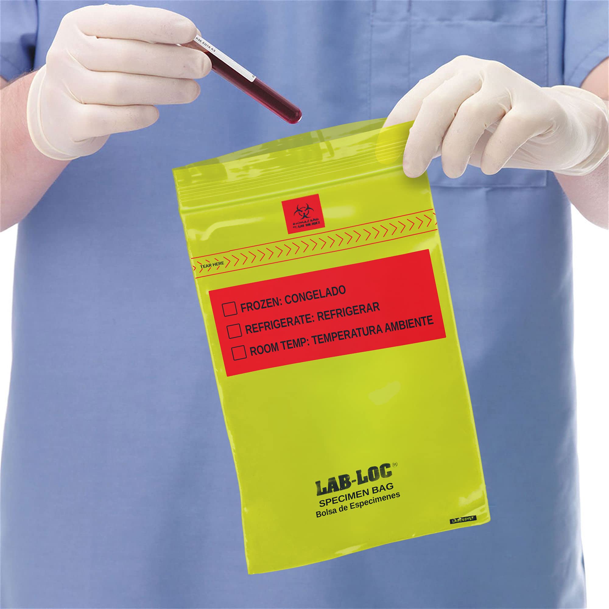 APQ 1000 Pack 6x9 Inch Yellow Specimen Transfer Bags with Zipper - 1.75 Mil Thick Polyethylene Seal Top Plastic Bags for Medical Use, Laboratory, Hospital & Infirmary - Removable Biohazard Symbol - Ideal for Specimen Collection, Storage & Transportation