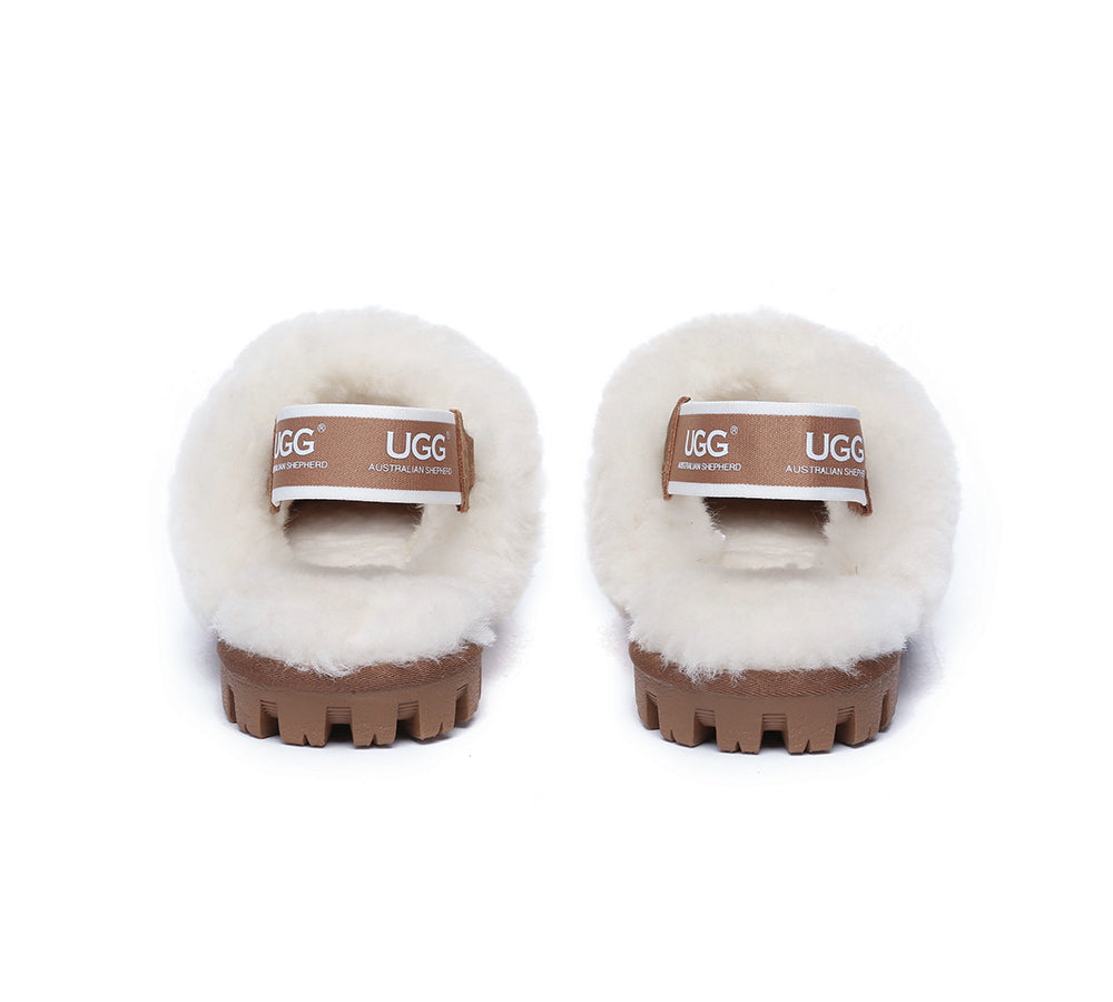Australian Shepherd® 2-Way Style UGG Slippers - Genuine Sheepskin Wool Slippers with Removable Strap & Slingback Design | Suzie ll | Perfect for Indoor Comfort & Cozy Home Wear