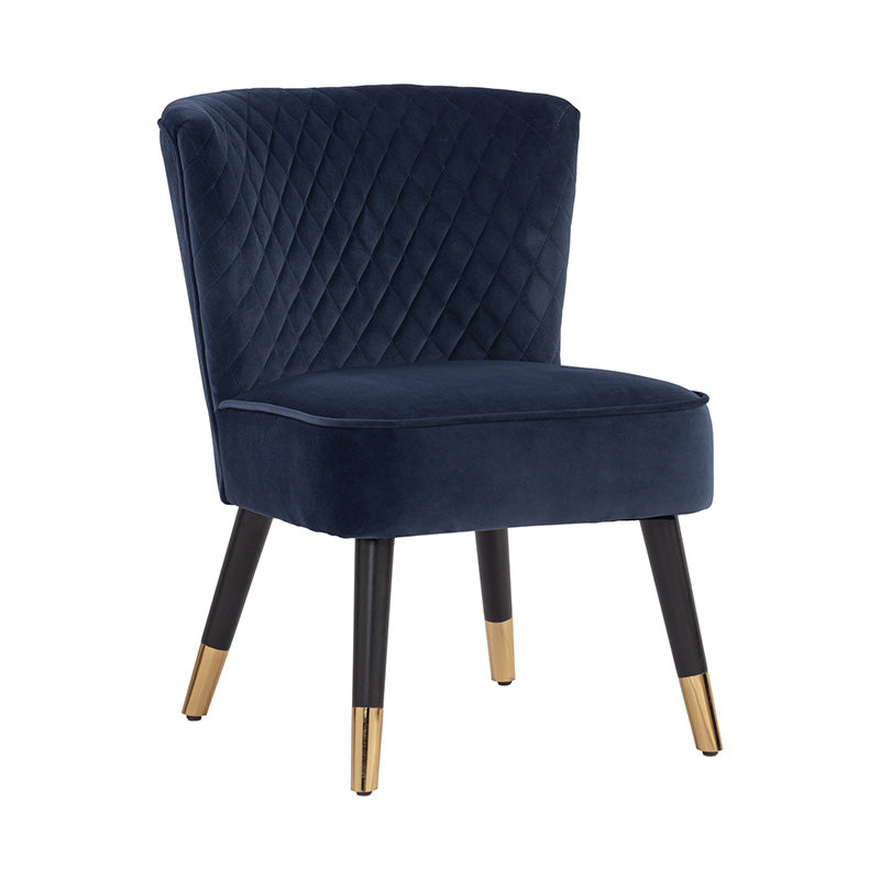 NALANIE Modern Lounge Chair - Navy Blue Upholstered Accent Chair for Living Room, Bedroom, or Office - Comfortable Reading Chair with Soft Fabric & Sturdy Frame