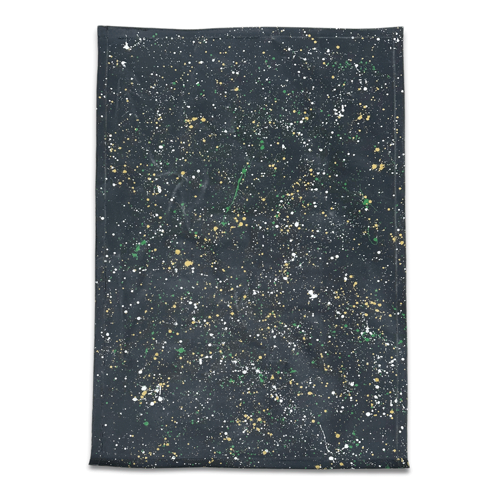 5' x 8' Black Splatter Paint Canvas Rug - Modern Abstract Floor Mat for Living Room, Bedroom & Office Decor - Point Mercantile Collection #24
