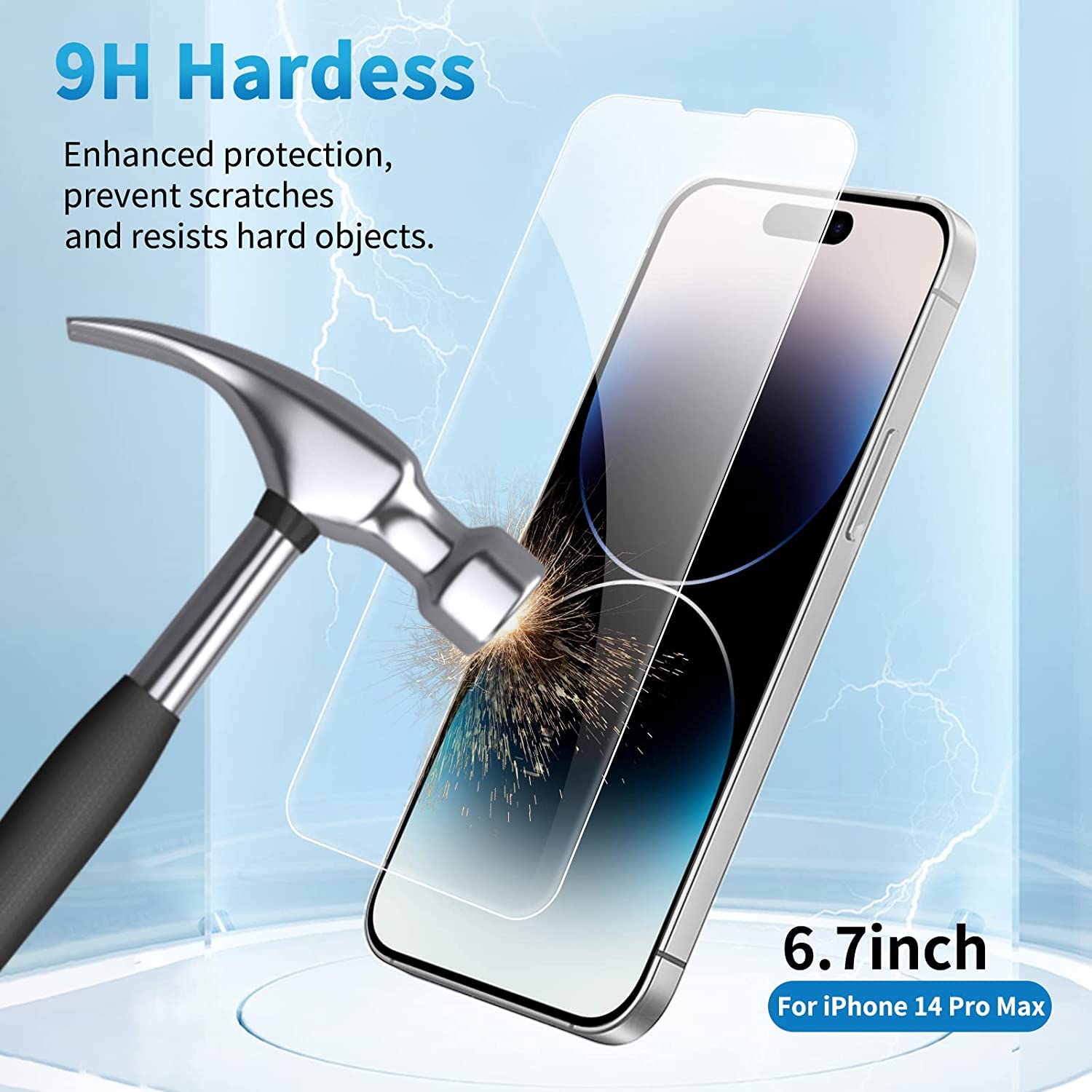 iPhone 14 Pro Max Screen Protector 4 Pack - Tempered Glass, Anti-Scratch, Bubble-Free - Perfect for Work, Travel & Everyday Protection