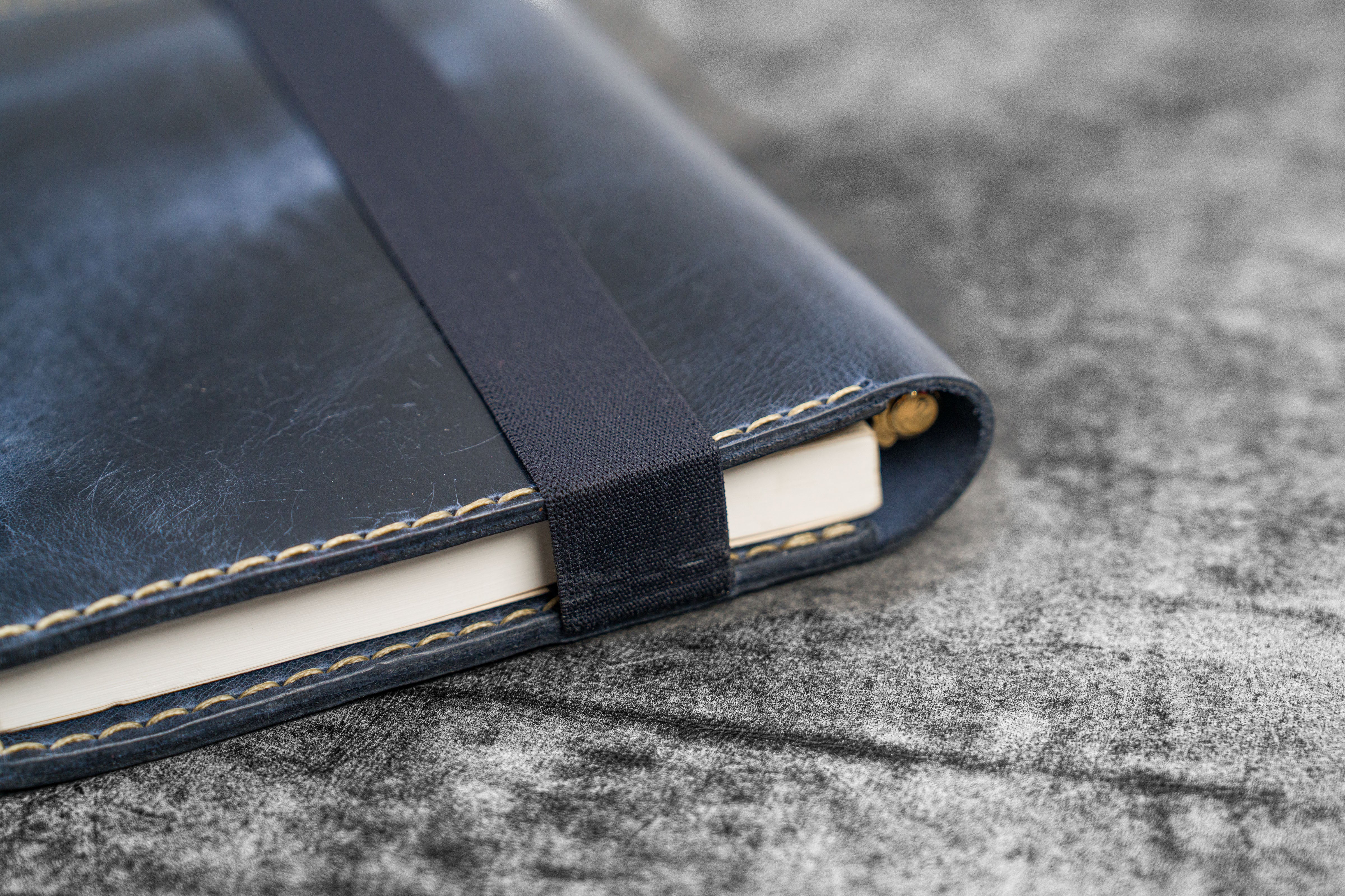 Premium iPad Mini Case with Moleskine Cover - Genuine Crazy Horse Leather in Navy Blue - Perfect for Work, Travel & Creative Professionals