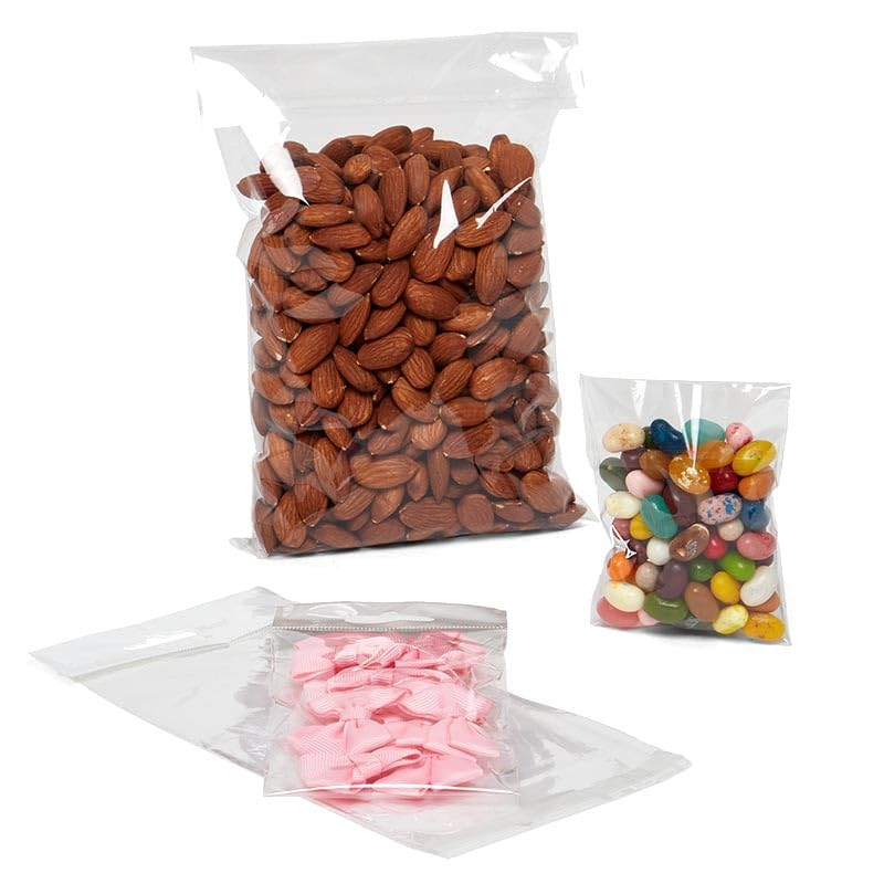 Self Sealing Bags 6.5x6.5 Inches - 1000 Pack | Resealable Plastic Bags for Food Storage, Crafts & Organizing | Perfect for Snacks, Jewelry & Office Supplies