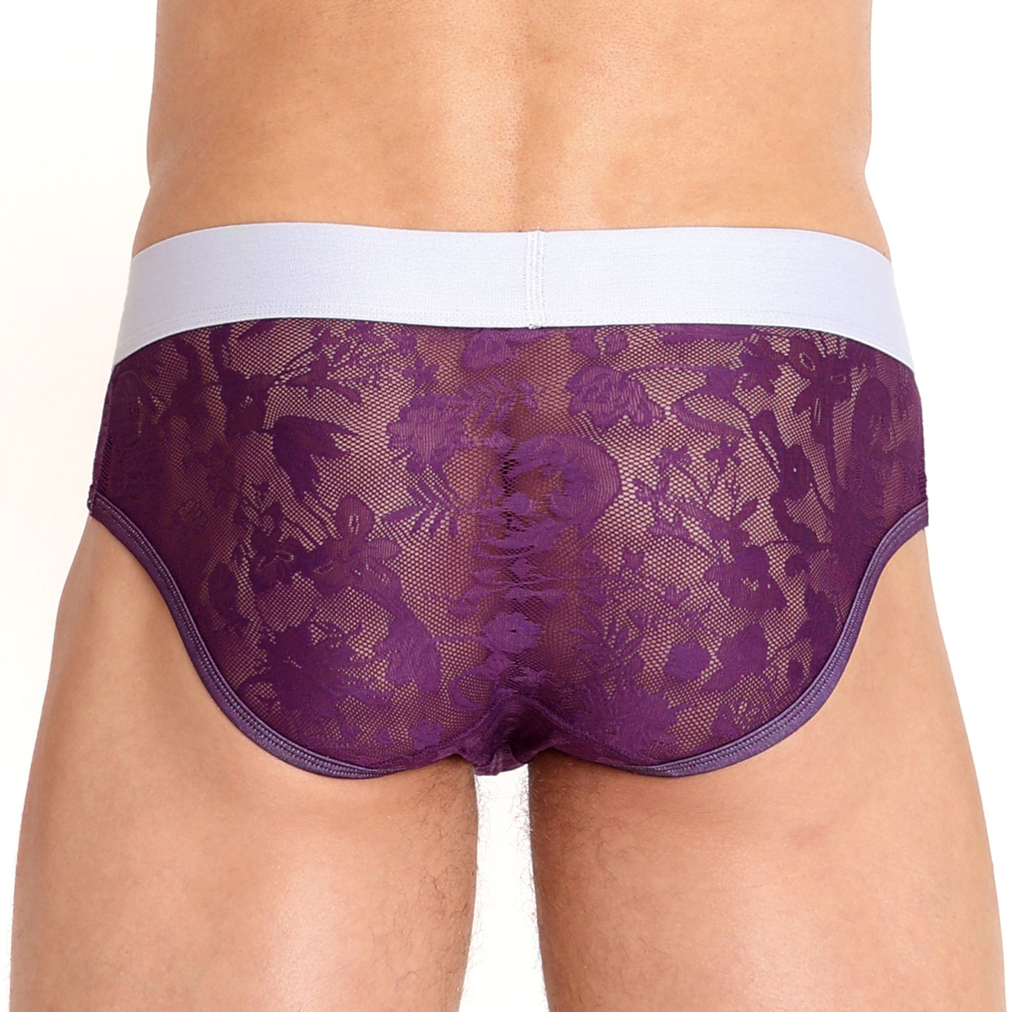 Elegant Floral Lace Purple Women's Underwear - Comfortable Brief Panties for Daily Wear & Special Occasions